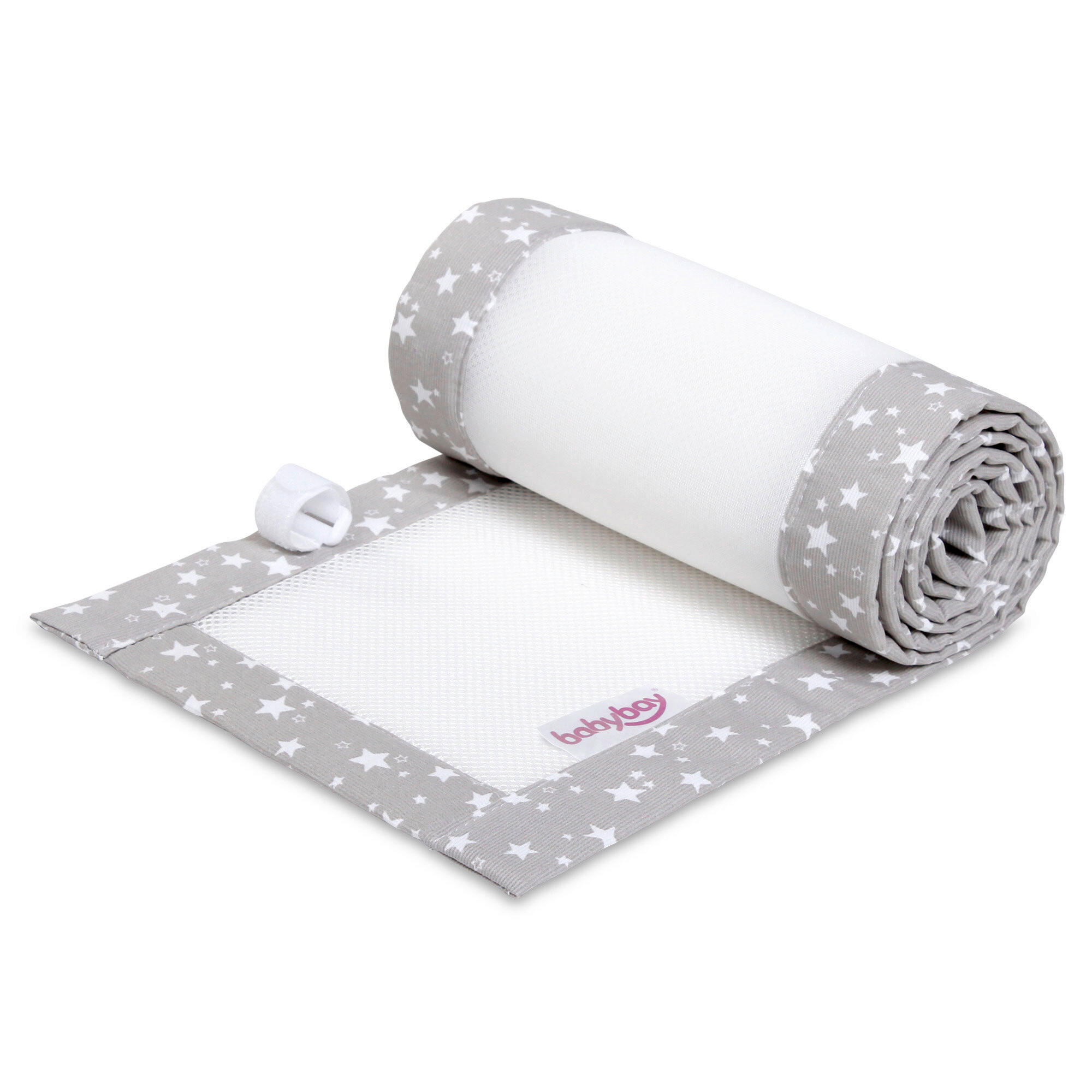NESTCHEN babybay Nestchen 3D Mesh  - Hellgrau, Basics, Naturmaterialien (168/24/2cm) - Tobi