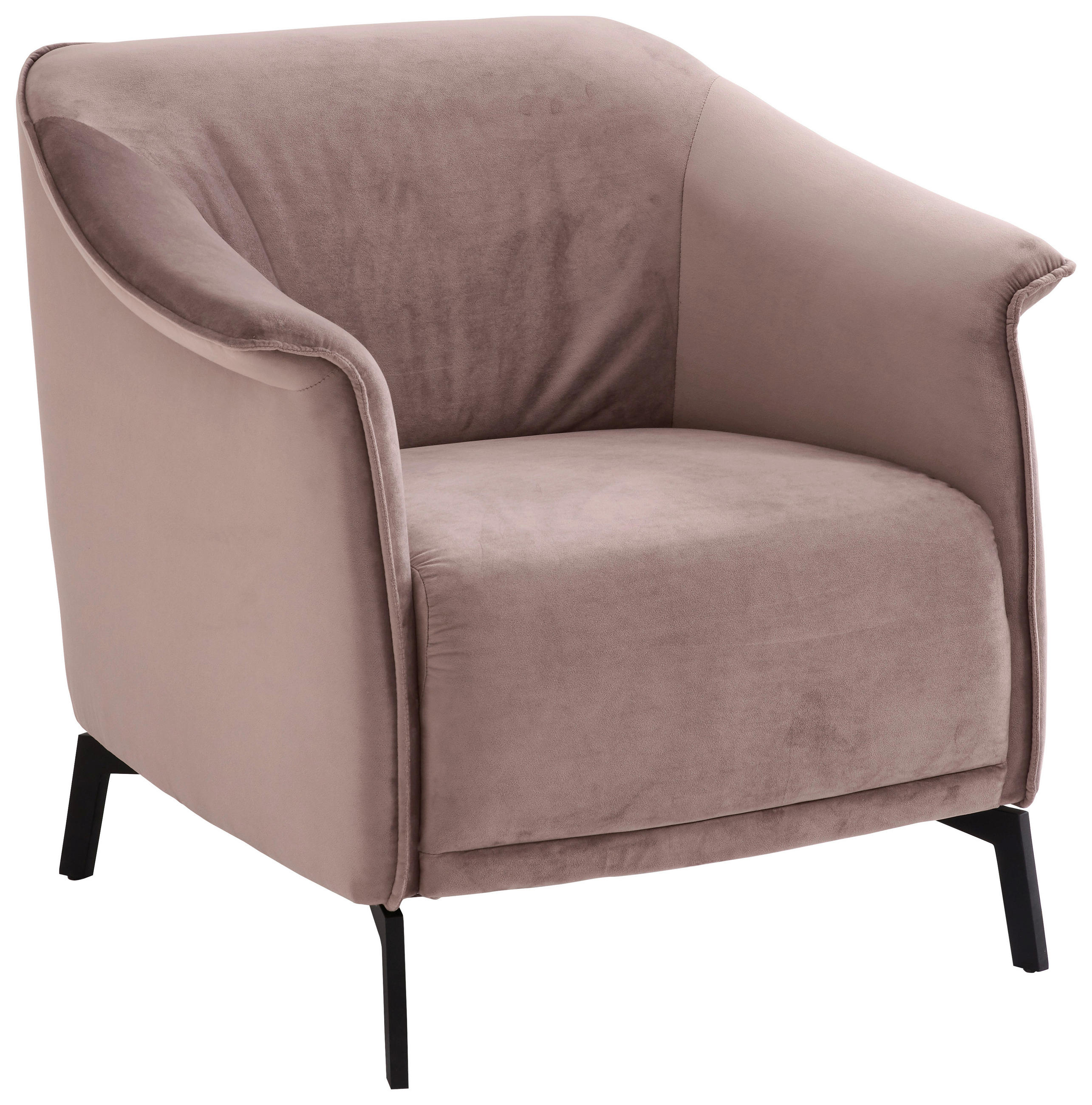 SESSEL Velours Altrosa - Altrosa, Design, Textil/Metall (80/77/83cm) - Johann Jakob