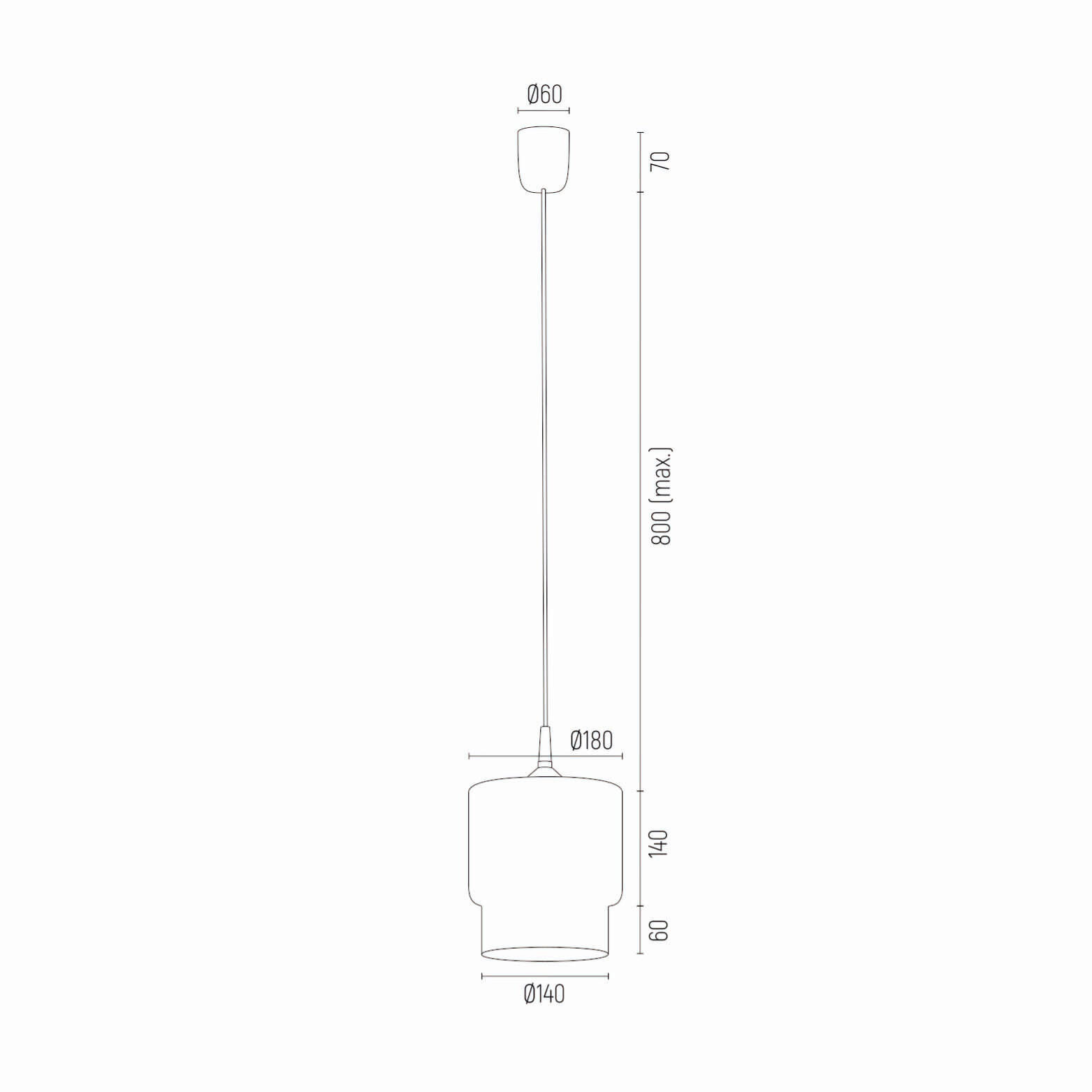 HÄNGELEUCHTE Newa 107/18/18 cm   - Sandfarben/Schwarz, Basics, Glas/Metall (107/18/18cm)