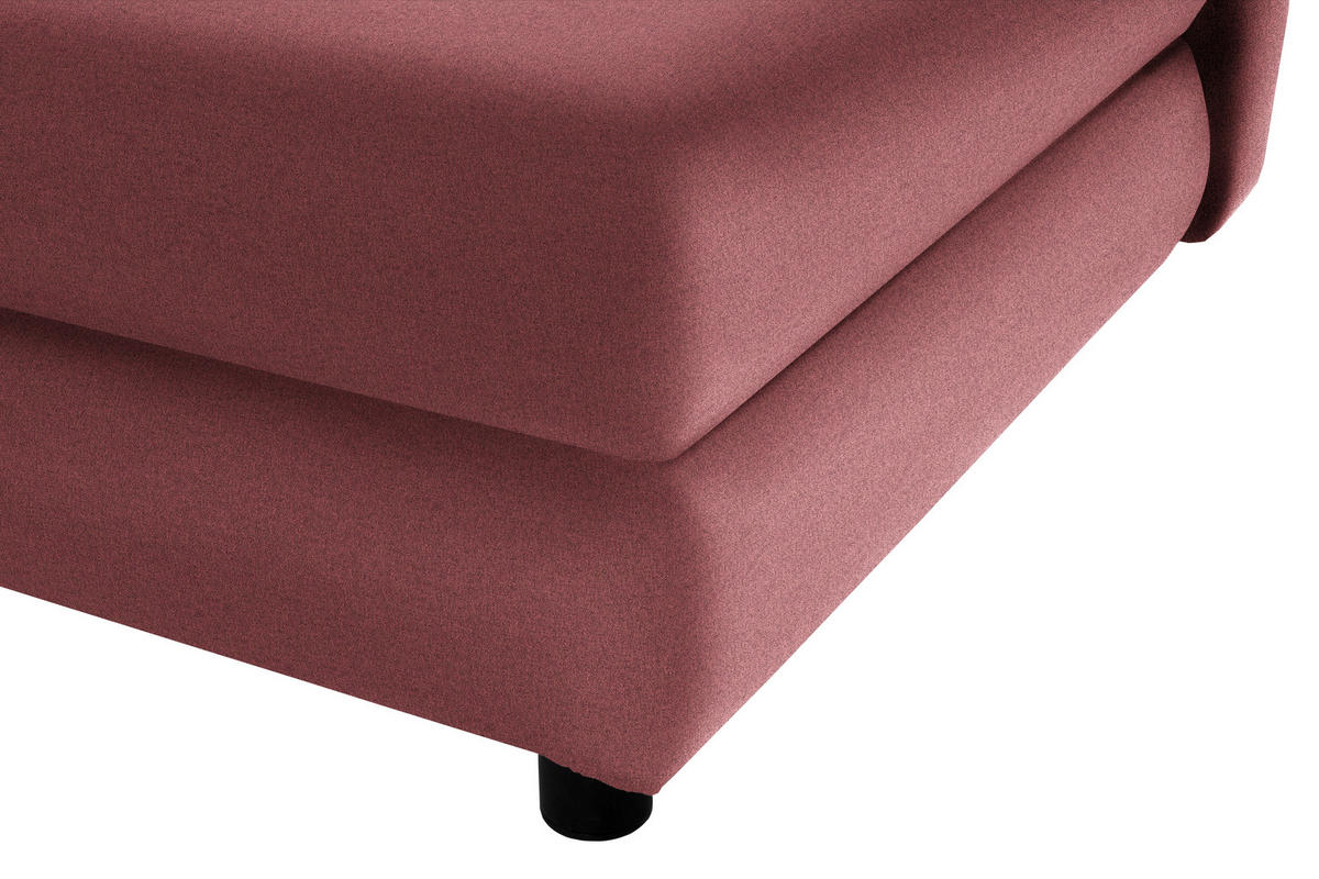 SCHLAFSOFA  mit Stoffauswahl Webstoff Altrosa  - Schwarz/Altrosa, Design, Kunststoff/Textil (197/77/81cm) - home24