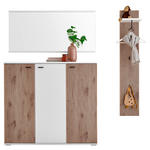 GARDEROBE 3-teilig  in 172/198/37 cm  - Eichefarben/Weiß, Design, Holzwerkstoff (172/198/37cm) - Voleo