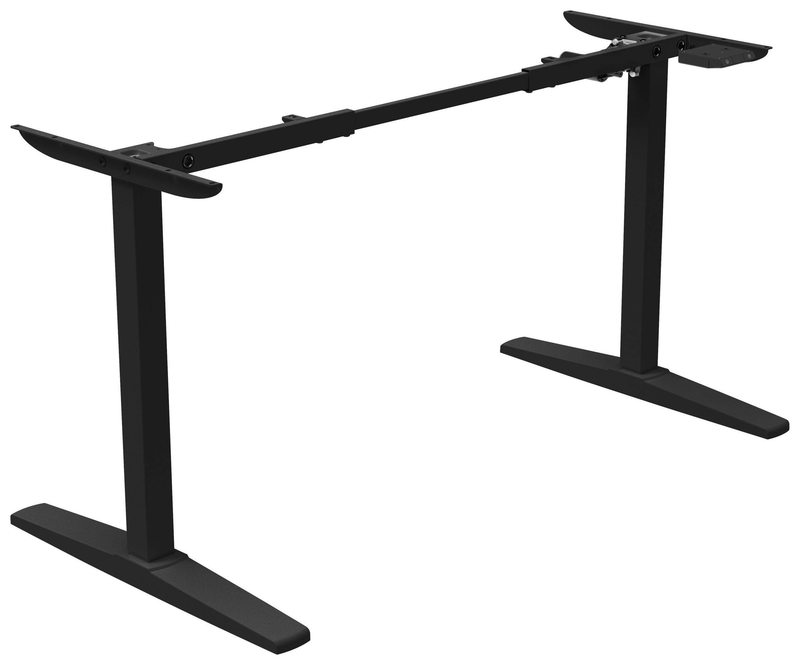 TISCHGESTELL in Metall, Kunststoff 120-160/70/75-120 cm   - Schwarz, Design, Kunststoff/Metall (120-160/70/75-120cm) - Carryhome