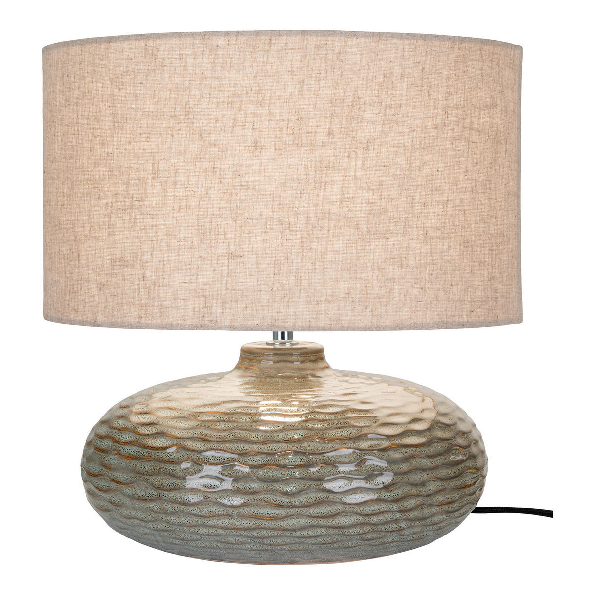 TISCHLEUCHTE - Beige/Silberfarben, Basics, Keramik/Textil (36/44cm)