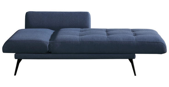 RÉCAMIERE Dunkelblau - Schwarz/Dunkelblau, KONVENTIONELL, Textil/Metall (200/85/106cm) - Novel