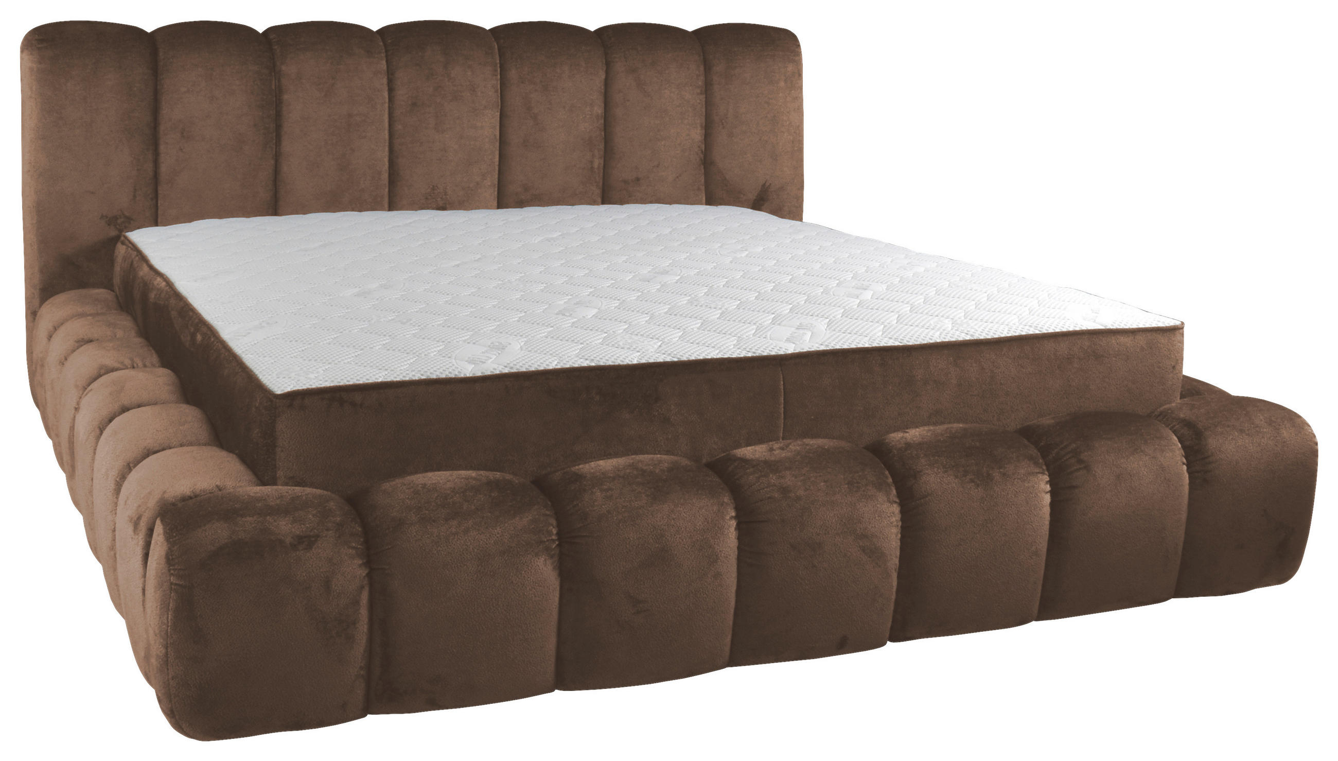 POLSTERBETT Bettkasten Braun 180/200 cm  - Schwarz/Braun, Trend, Kunststoff/Textil (180/200cm) - Esposa
