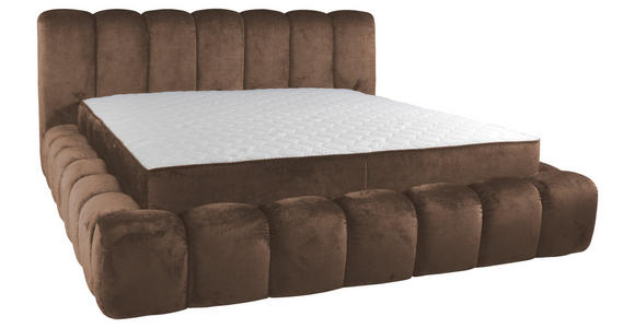 POLSTERBETT Bettkasten Braun 180/200 cm - Schwarz/Braun, Trend, Kunststoff/Textil (180/200cm) - Esposa