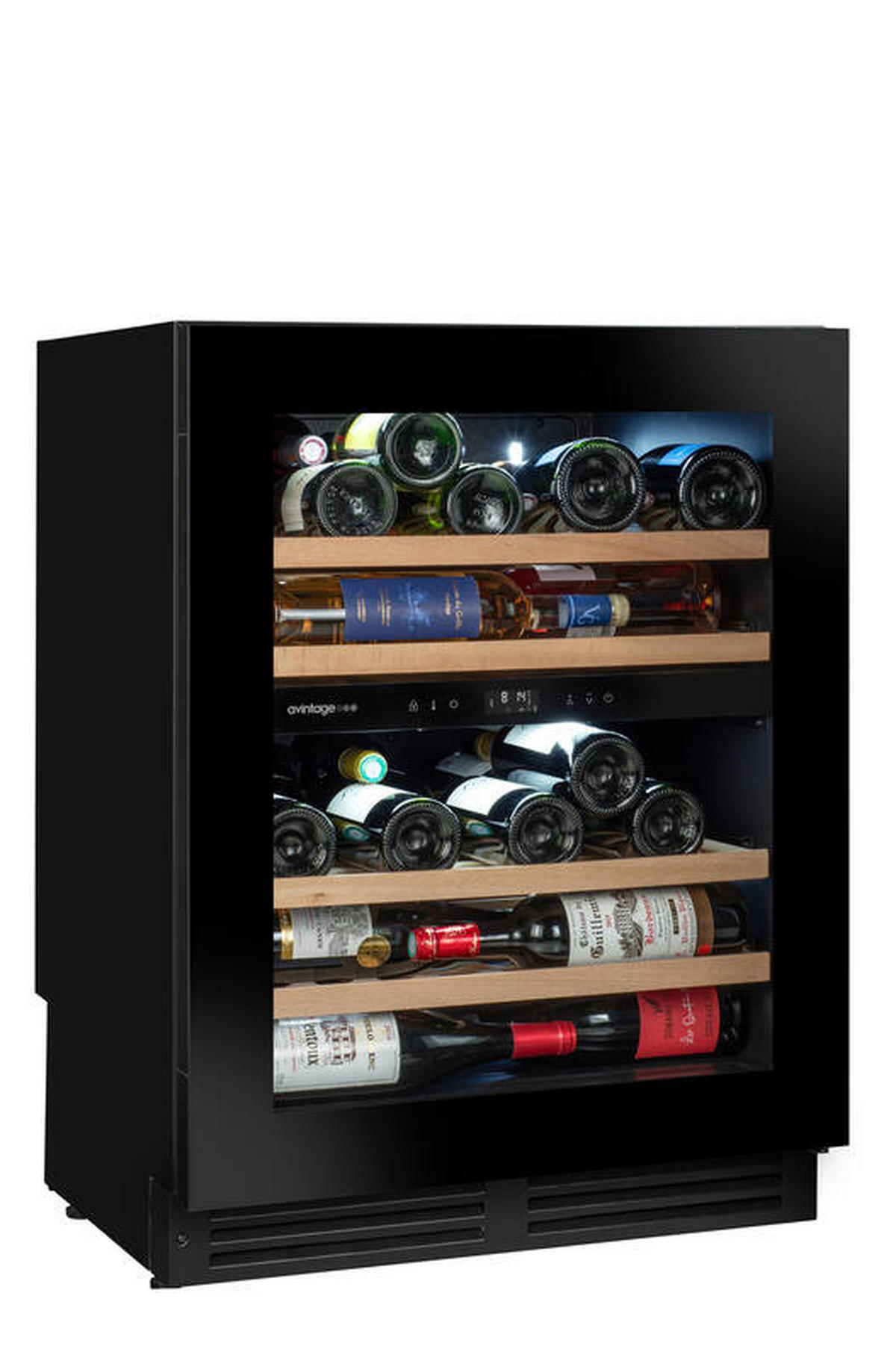 WEINKÜHLSCHRANK AVU50PLATINUM  - Schwarz, Basics, Glas/Holz (59,5/81,7/57,0cm)