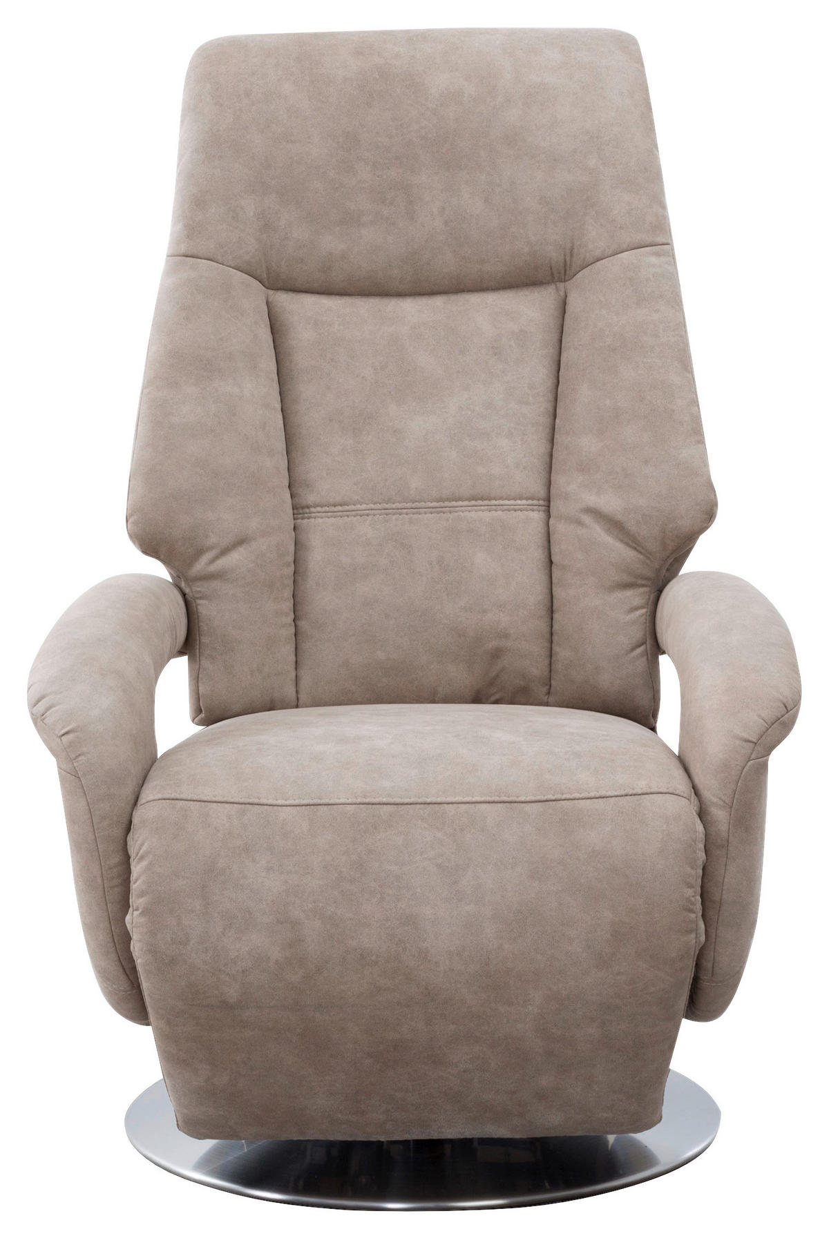 RELAXSESSEL  in Mikrofaser Beige  - Chromfarben/Beige, Konventionell, Textil/Metall (74/111/77cm) - Sit & More