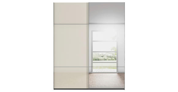 SCHWEBETÜRENSCHRANK 181/223/68 cm 2-türig Schwarz, Champagner - Chromfarben/Champagner, KONVENTIONELL, Glas/Holzwerkstoff (181/223/68cm) - Novel