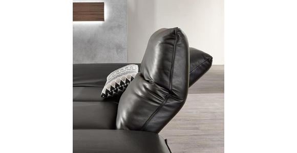 2,5-SITZER in Echtleder Schwarz - Schwarz/Nickelfarben, Design, Leder (236/73/93cm) - Dieter Knoll