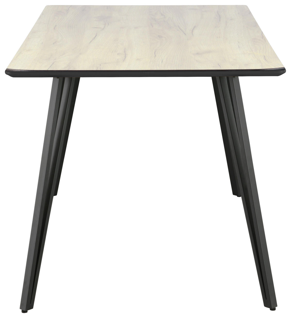 ESSTISCH rechteckig Eichefarben  - Eichefarben/Schwarz, Design, Holzwerkstoff/Metall (160/80/75cm) - Boxxx
