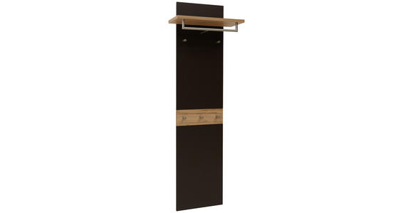 GARDEROBENPANEEL 45-60/187/28 cm - Dunkelbraun/Buchefarben, Design, Holz/Holzwerkstoff (45-60/187/28cm) - Dieter Knoll