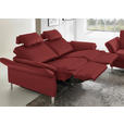 3-SITZER-SOFA Latina in Echtleder Bordeaux   - Bordeaux/Alufarben, Design, Leder/Metall (190/82/99cm) - Dieter Knoll