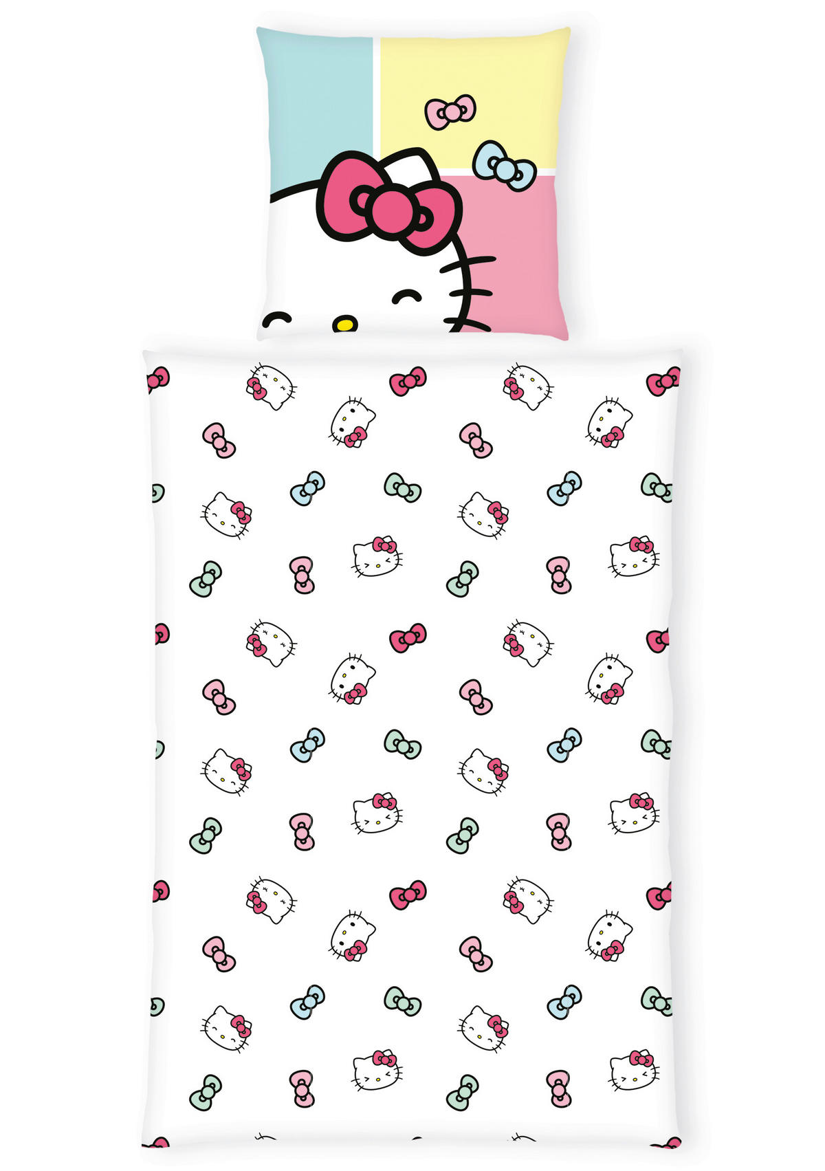 JUGENDBETTWÄSCHE 135/200 cm  - Pink/Hellgelb, Basics, Textil (135/200cm) - Herding