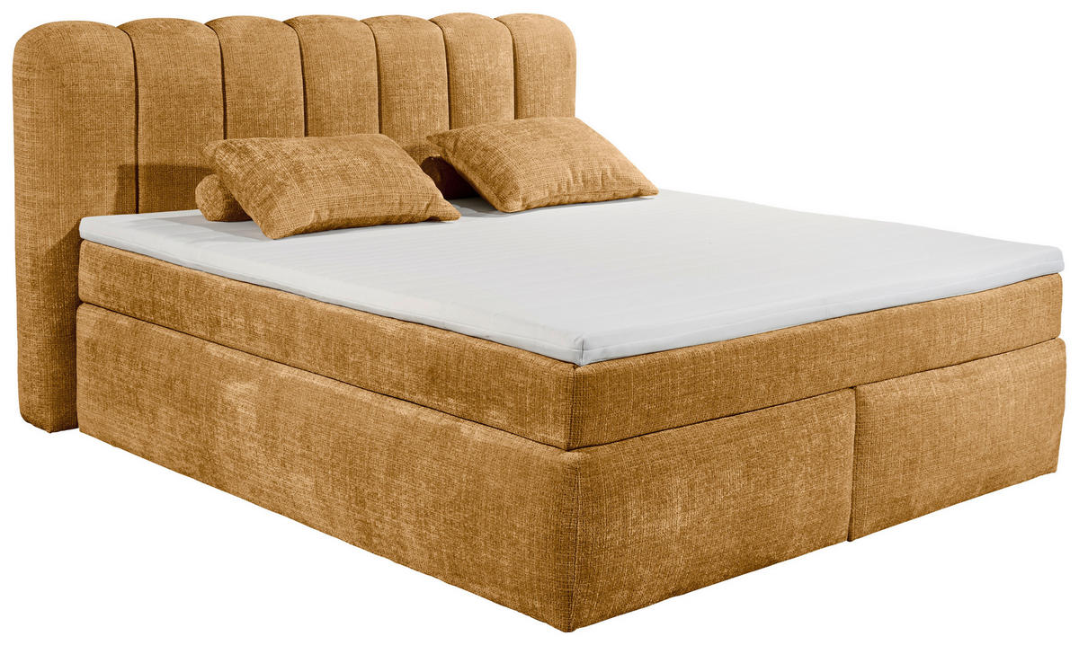 BOXSPRINGBETT 200/220 cm  in Goldfarben  - Goldfarben/Schwarz, LIFESTYLE, Holzwerkstoff/Kunststoff (200/220cm) - Boxxx