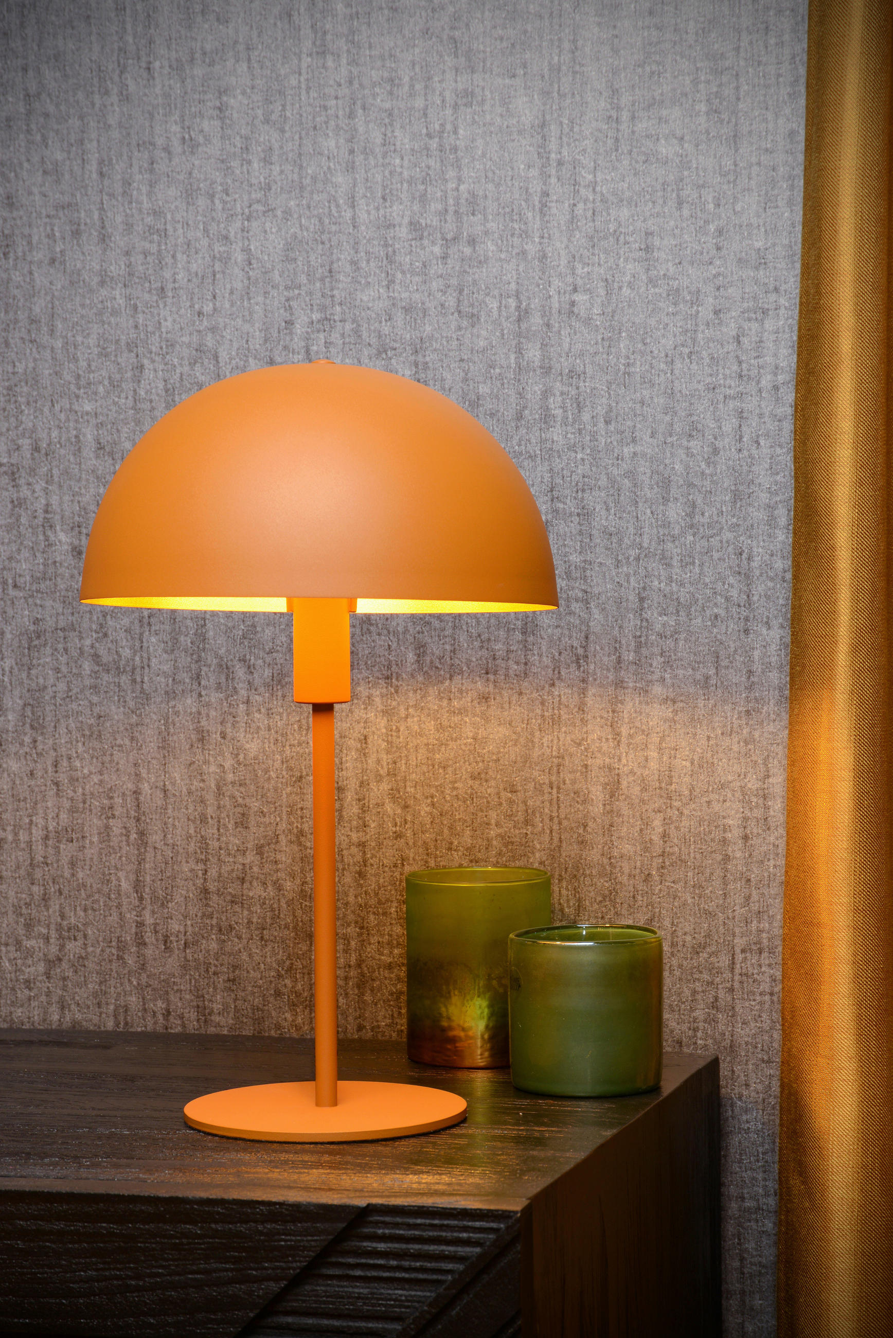 TISCHLEUCHTE - Currygelb/Messingfarben, Design, Metall (25/40cm) - Lucide