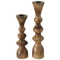 KERZENHALTER-SET - LIFESTYLE, Holz (8/8/30cm)