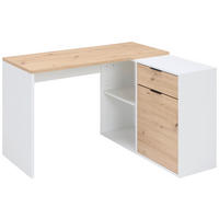 ECKSCHREIBTISCH 120/104,8/74 cm Weiß, Eiche Artisan Stauraum, seitenverkehrt montierbar  - Graphitfarben/Eiche Artisan, KONVENTIONELL, Holzwerkstoff/Metall (120/104,8/74cm) - Carryhome