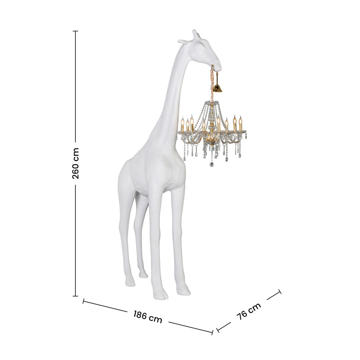 DEKOGIRAFFE - Transparent/Goldfarben, LIFESTYLE, Kunststoff/Metall (76/186/260cm) - Glandor