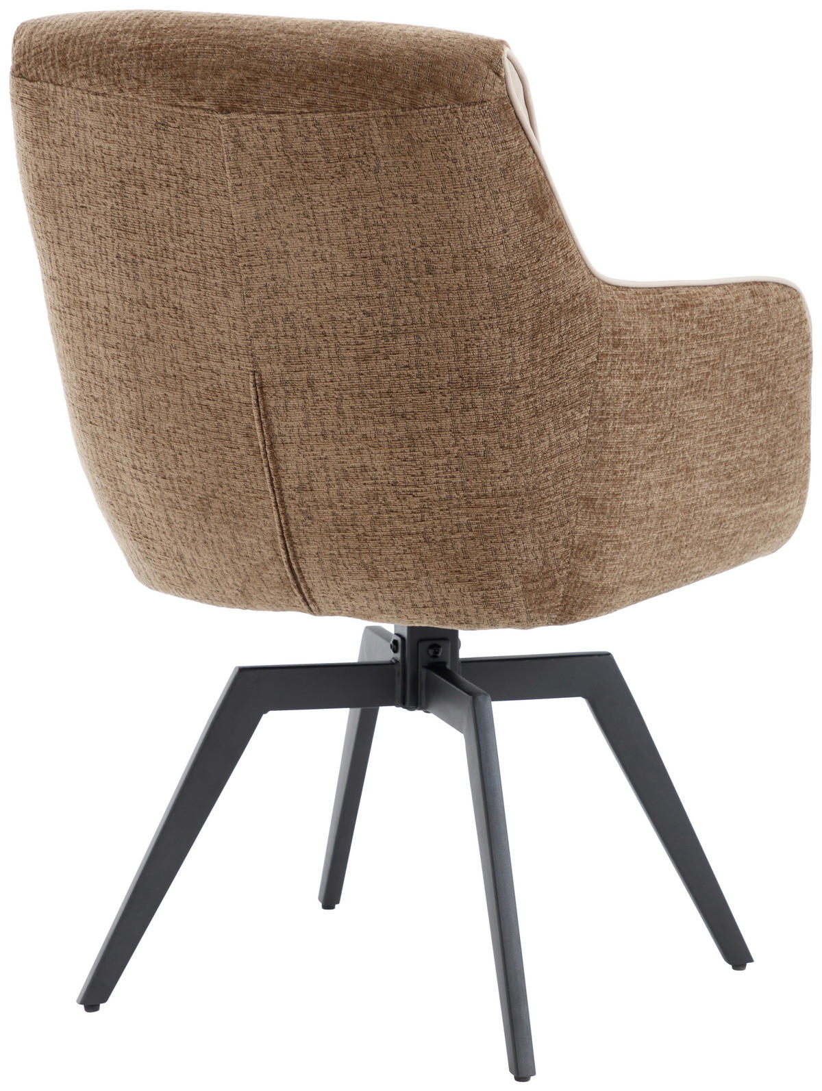 ARMLEHNSTUHL  in Eisen Chenille, Jacquard  - Schwarz/Braun, MODERN, Textil/Metall (62/92/68cm) - Livetastic