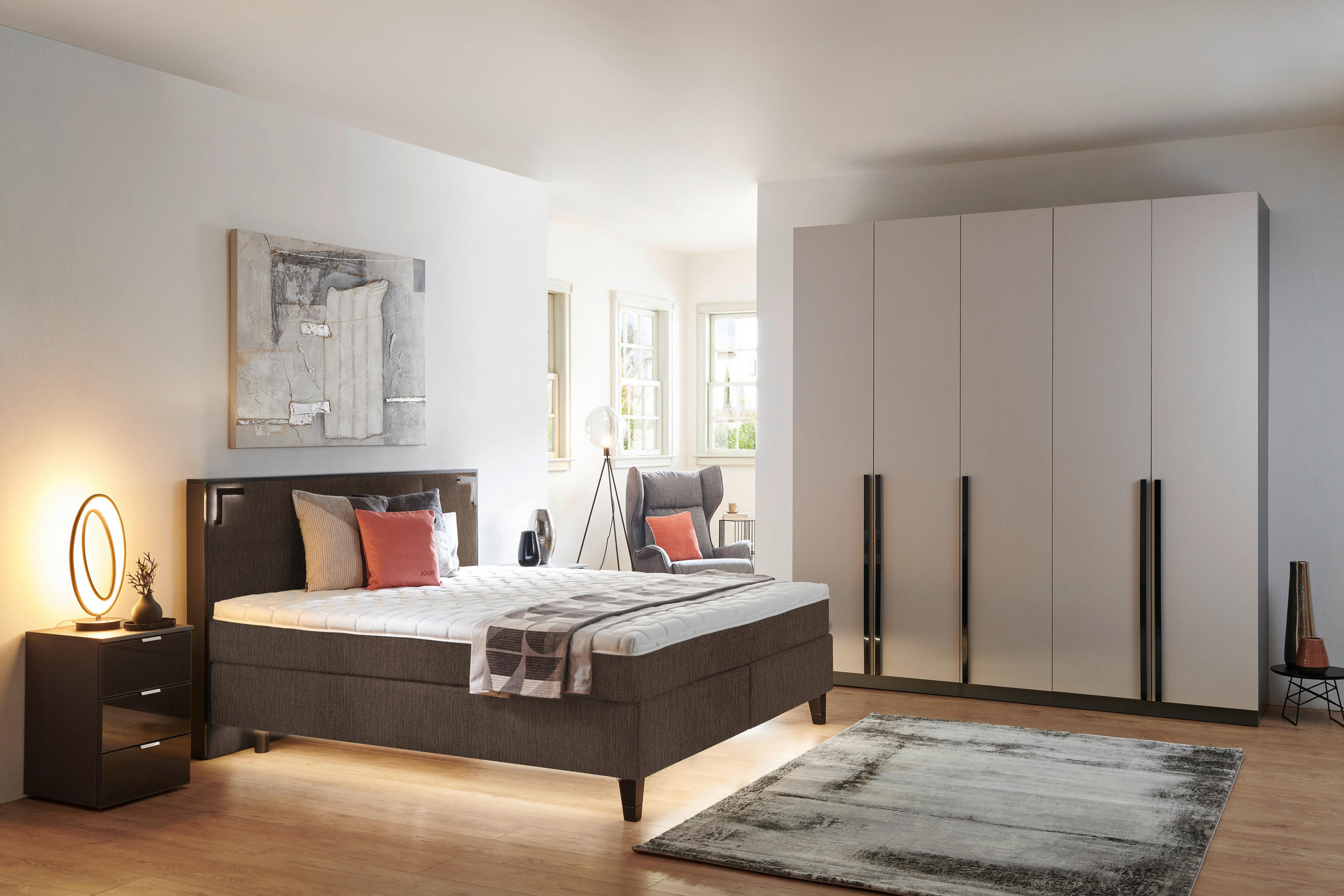 BOXSPRINGBETT 160/200 cm  in Braun  - Schwarz/Braun, Design, Holz/Textil (160/200cm) - Hom`in