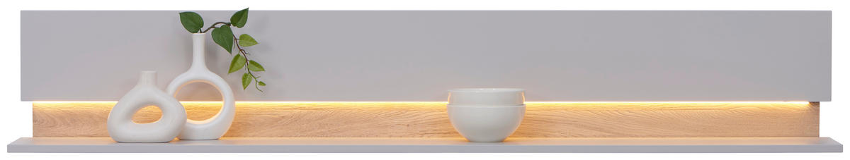 WANDBOARD in Grau, Eichefarben  - Eichefarben/Grau, Design, Holz/Holzwerkstoff (180/30/24cm) - Dieter Knoll