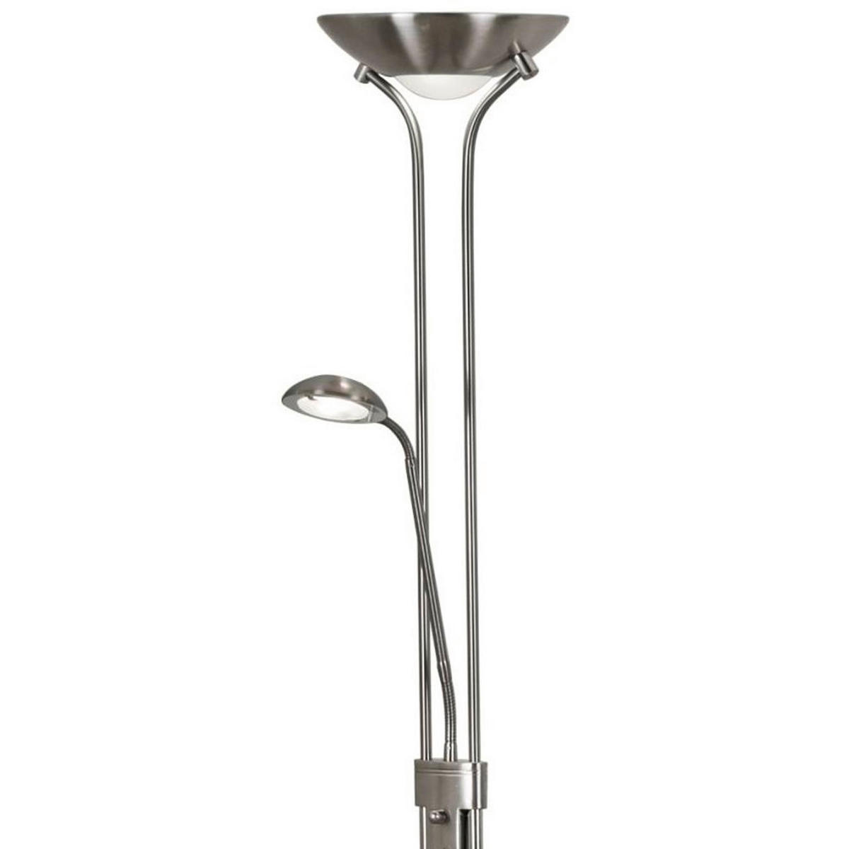 LED-STEHLEUCHTE 25.4/180 cm    - Silberfarben, Basics, Glas/Kunststoff (25.4/180cm) - Searchlight