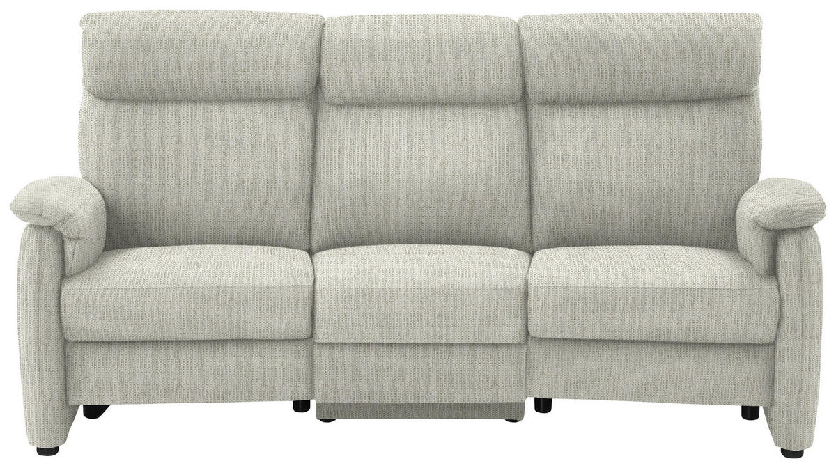 TRAPEZSOFA in Flachgewebe Naturfarben  - Schwarz/Naturfarben, KONVENTIONELL, Textil/Metall (219/107/97cm) - Pure Home Comfort