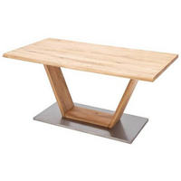 JEDÁLENSKÝ STÔL, trámový dub, farba duba, 160/90/77 cm - farba duba, Design, kov/drevo (160/90/77cm) - Livetastic
