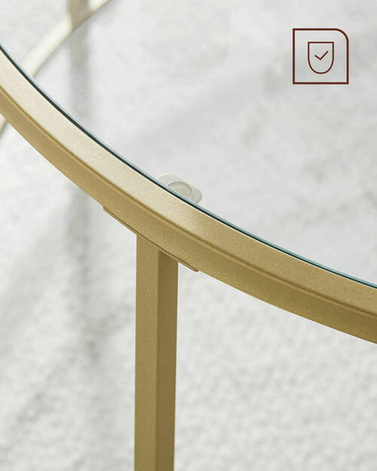 BEISTELLTISCH in Metall, Glas 50/50/55 cm  - Goldfarben, Trend, Glas/Metall (50/50/55cm) - Boxxx