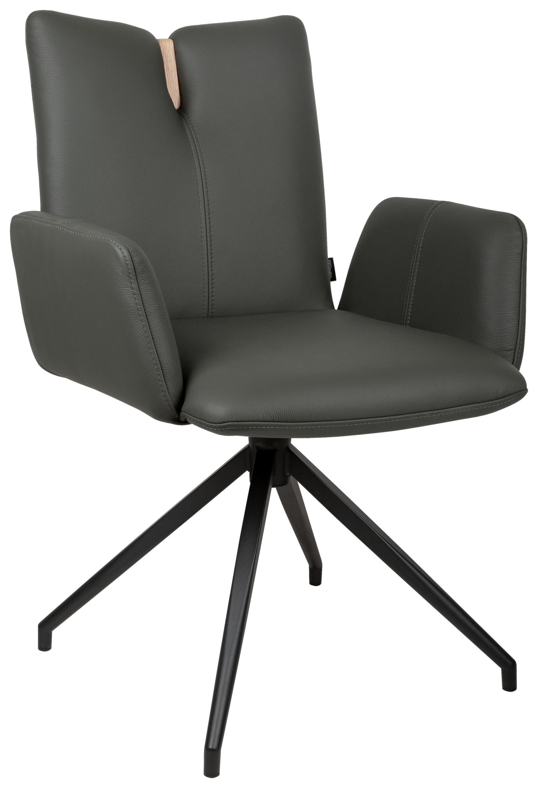 Valnatura Armlehnstuhl Anthrazit, Schwarz 62x87x63 cm