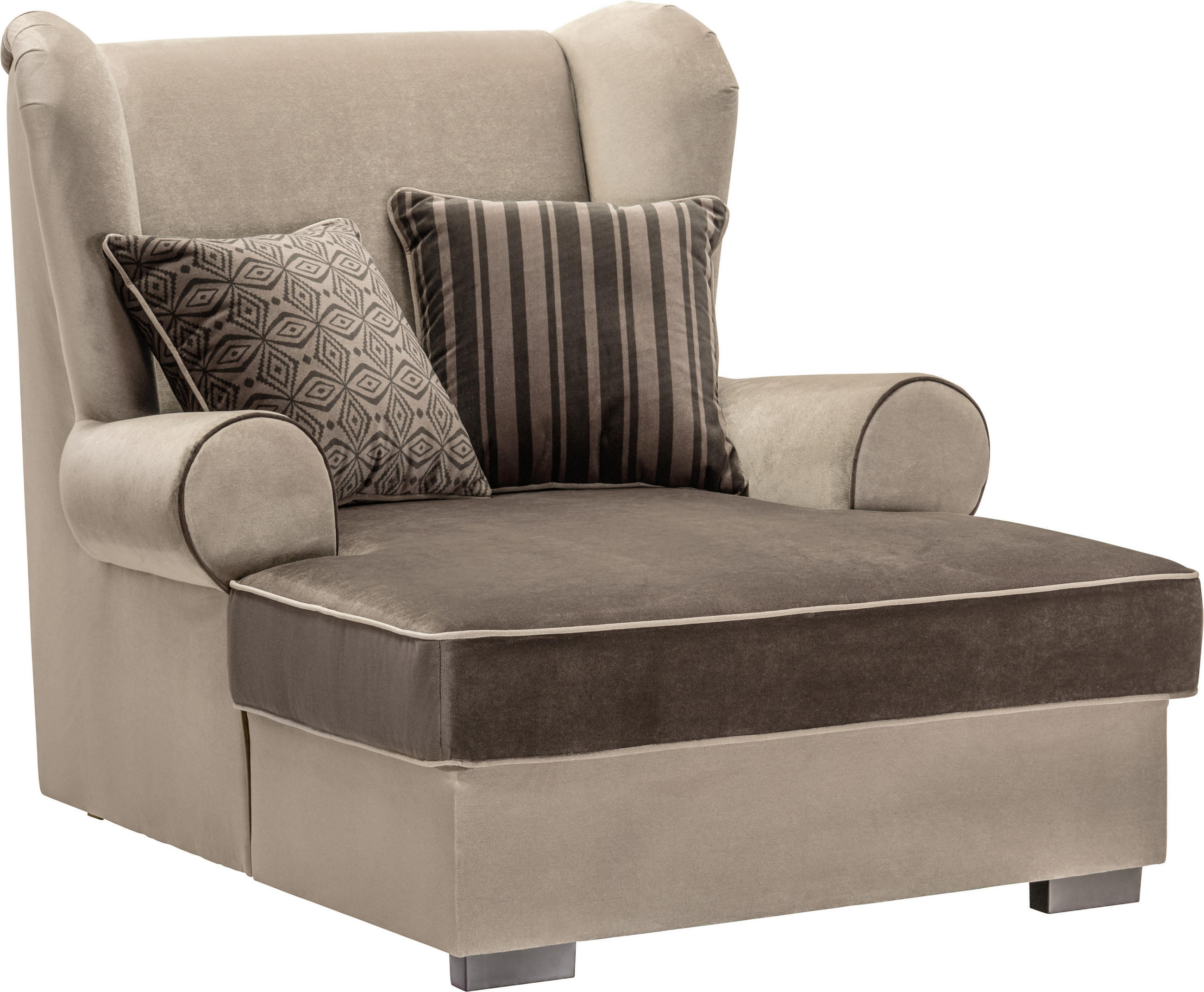 Ohrensessel in Textil Braun