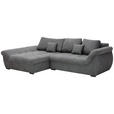 ECKSOFA Grau Flachgewebe  - Schwarz/Grau, Design, Kunststoff/Textil (175/278cm) - Xora