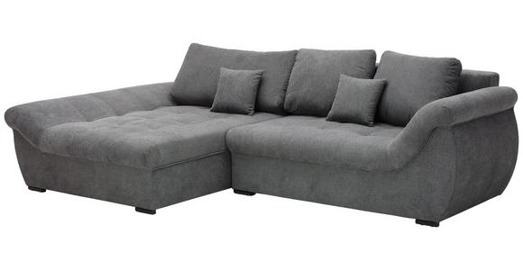 ECKSOFA Grau Flachgewebe - Schwarz/Grau, Design, Kunststoff/Textil (175/278cm) - Xora