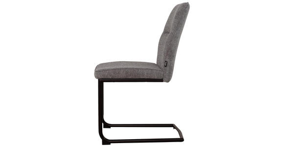 SCHWINGSTUHL in Eisen Mikrofaser - Schwarz/Grau, Design, Textil/Metall (45/91/62cm) - Xora