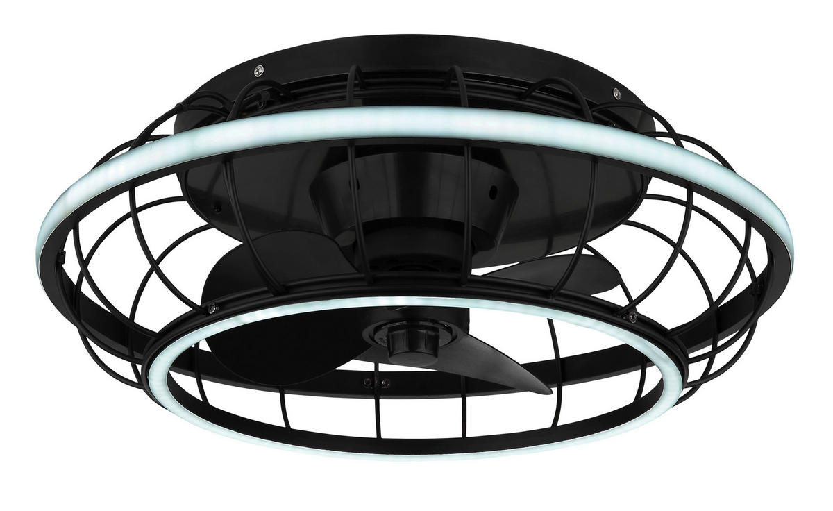 STROPNÍ VENTILÁTOR, 50/18 cm  - černá/opál, Design, kov/plast (50/18cm) - Globo