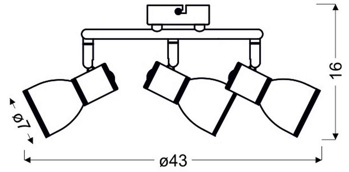TAKLAMPA Fido 43/43/16 cm  - vit/kromfärg, Klassisk, metall (43/43/16cm)