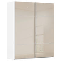 SCHWEBETÜRENSCHRANK Weiss, Champagner  - Weiss/Champagner, Konventionell, Glas/Holzwerkstoff (162/223/68cm) - Novel