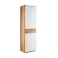 GARDEROBENSCHRANK  in 60/200/37 cm  - Eichefarben/Weiß, Design, Glas/Holz (60/200/37cm) - Linea Natura