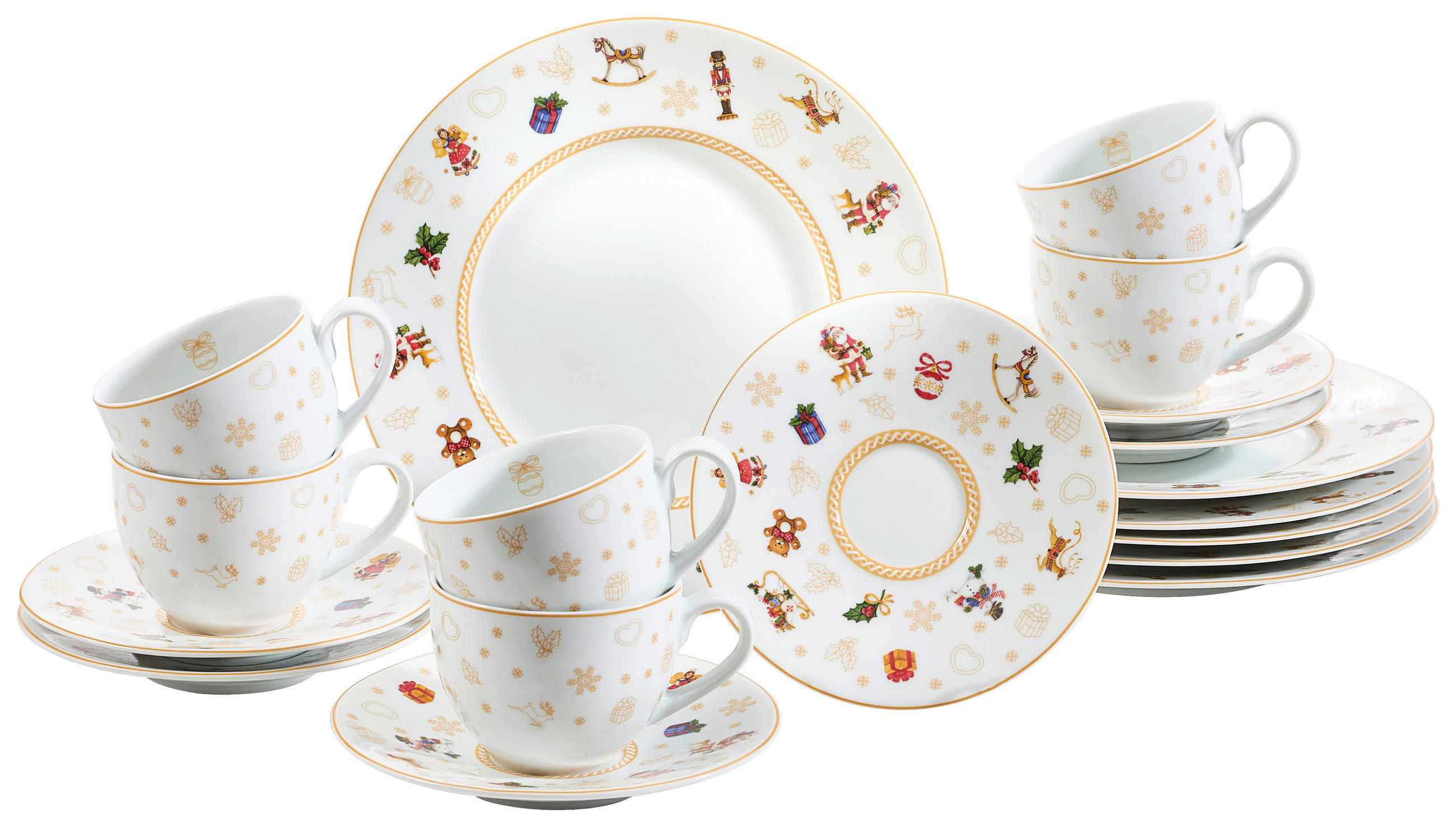 KAVNI SERVIS  CHRISTMAS TOYS  18-delni      - bela, Konvencionalno, keramika - X-Mas