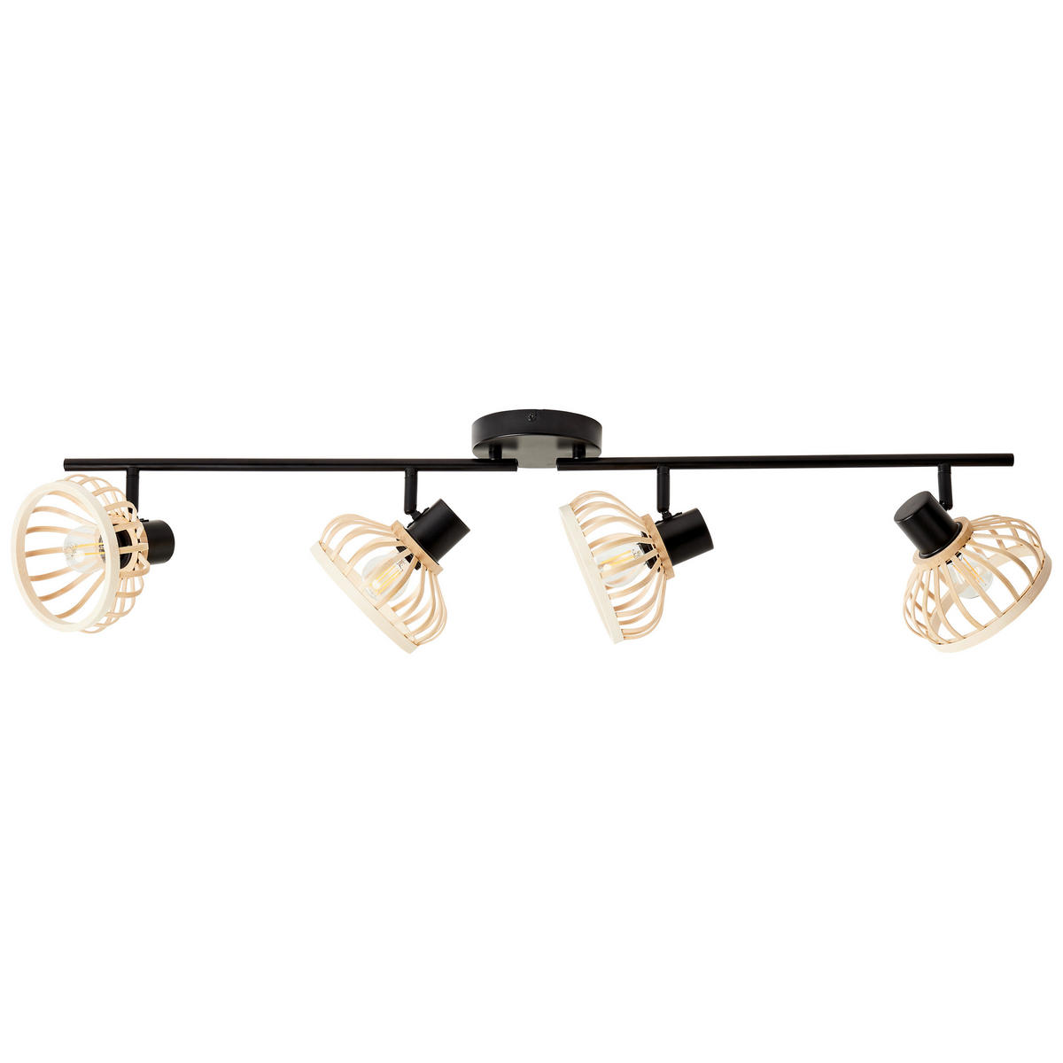 DECKENSTRAHLER - Schwarz/Naturfarben, Basics, Holz/Metall (90,5/22/15cm) - Brilliant