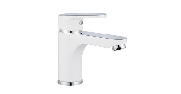 WASCHTISCHARMATUR 14/13,5/4,8 cm - Chromfarben/Weiß, Basics, Metall (14/13,5/4,8cm) - Xora