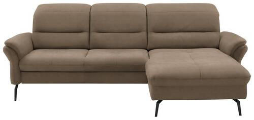 ECKSOFA in Flachgewebe Greige  - Greige/Schwarz, KONVENTIONELL, Textil/Metall (260/181cm) - Beldomo Speed