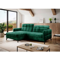 ECKSOFA Grün Samt  - Grün, Design, Textil/Metall (160/225cm) - MID.YOU