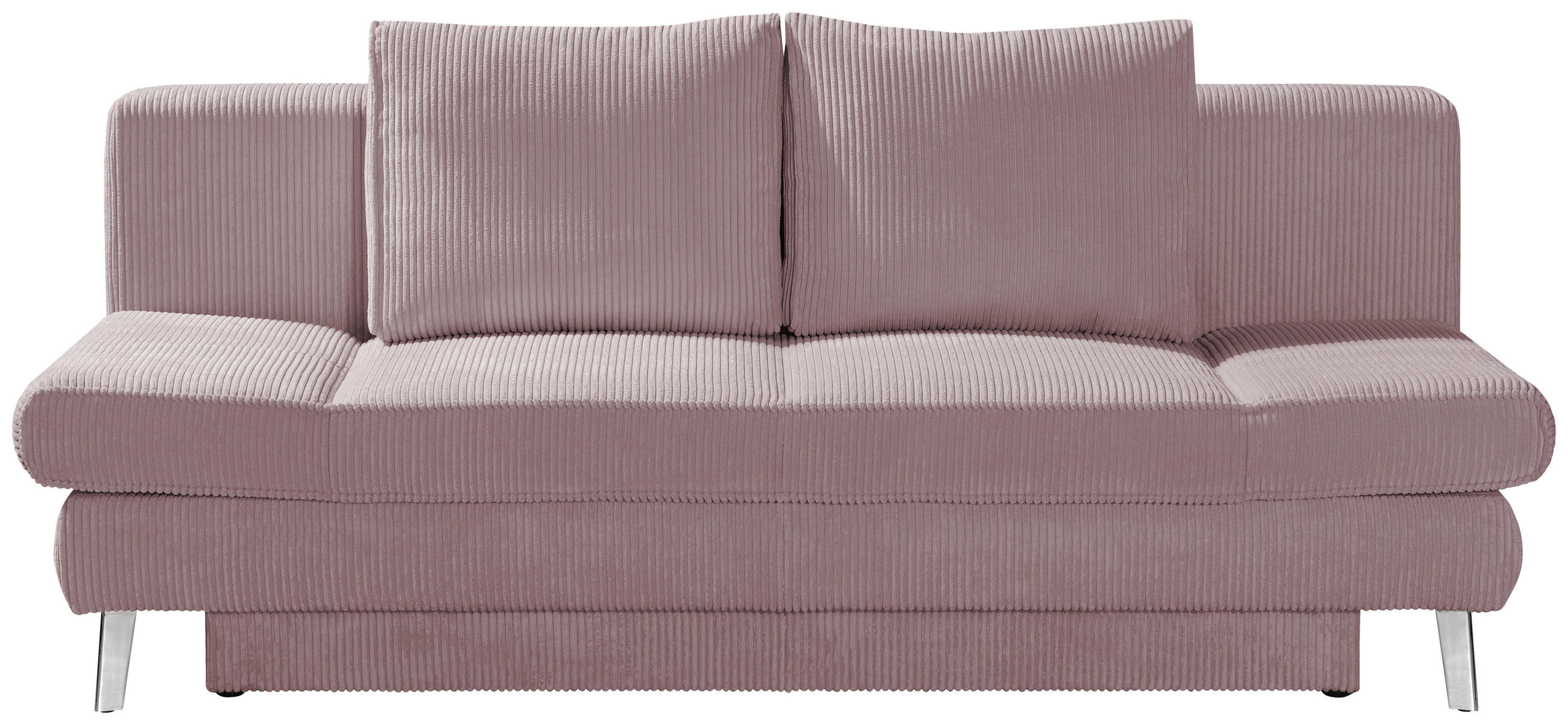 SCHLAFSOFA in Cord Rosa  - Chromfarben/Rosa, Design, Textil/Metall (200/85/90cm) - Xora