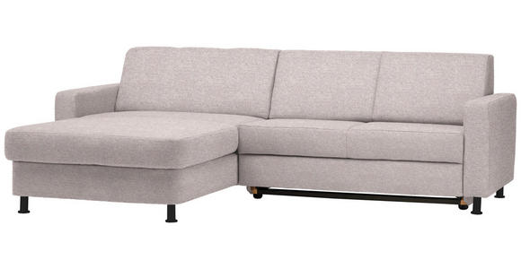 ECKSOFA in Webstoff Hellrosa  - Hellrosa/Schwarz, Design, Kunststoff/Textil (165/257cm) - Xora