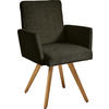 ARMLEHNSTUHL  in Flachgewebe  - Eichefarben/Grün, Design, Holz/Textil (56/92/60cm) - Dieter Knoll