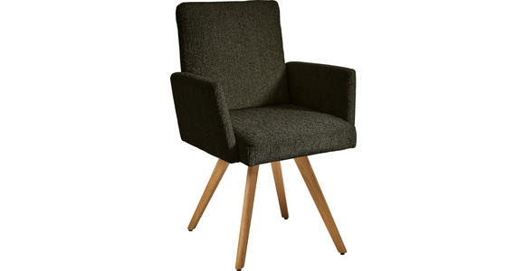 ARMLEHNSTUHL in Flachgewebe - Eichefarben/Grün, Design, Holz/Textil (56/92/60cm) - Dieter Knoll