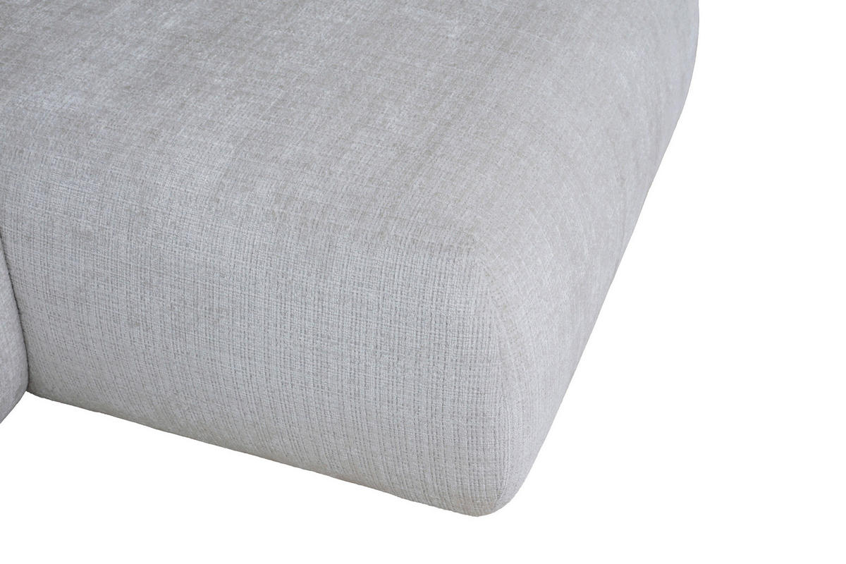 ECKSOFA Creme Chenille Zierkissen, Rückenkissen, Rücken echt  - Creme/Schwarz, MODERN, Kunststoff/Textil (276/188cm) - Milino