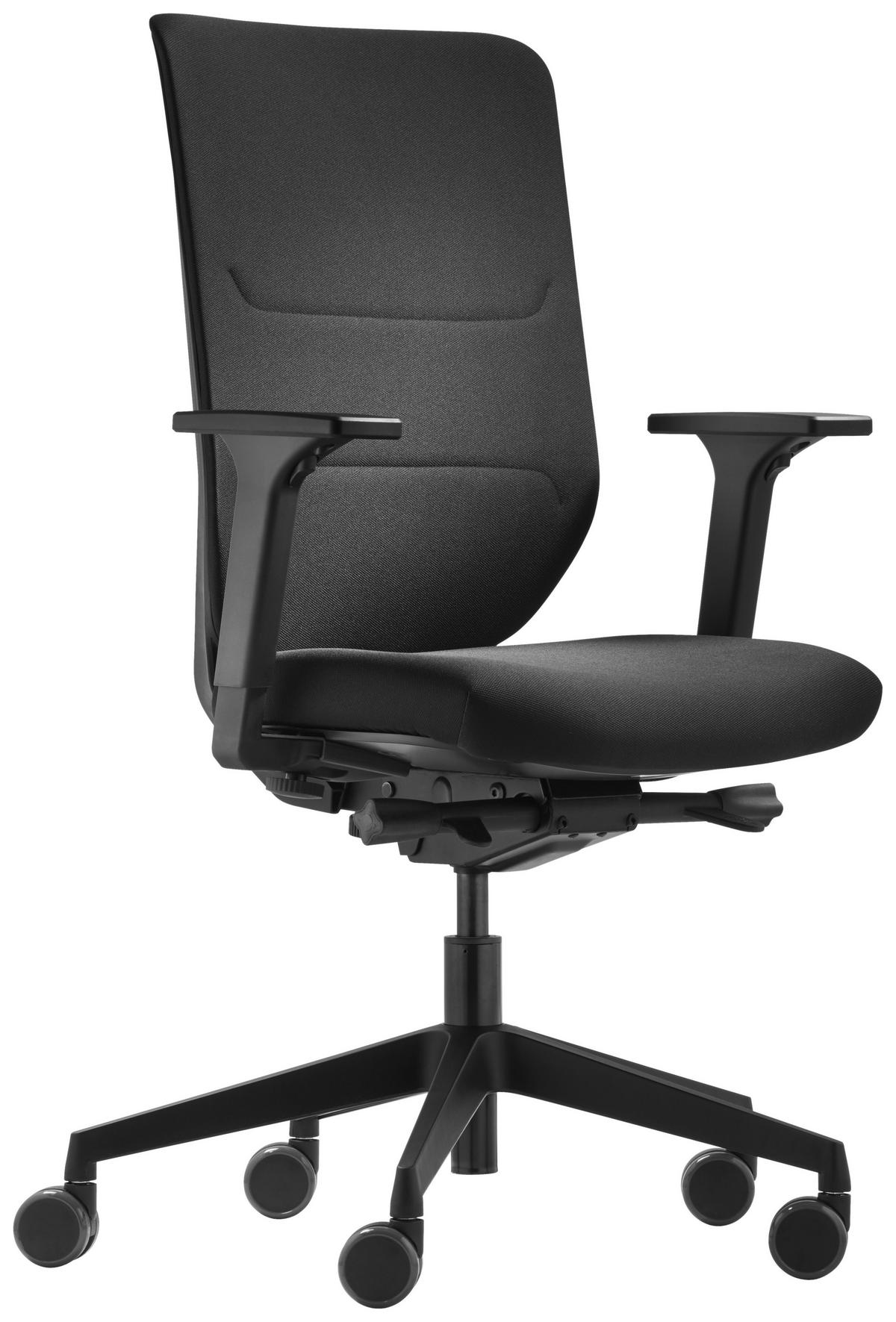 DREHSTUHL Flachgewebe Schwarz  - Schwarz, Basics, Kunststoff/Textil (69/110/69cm) - Dauphin